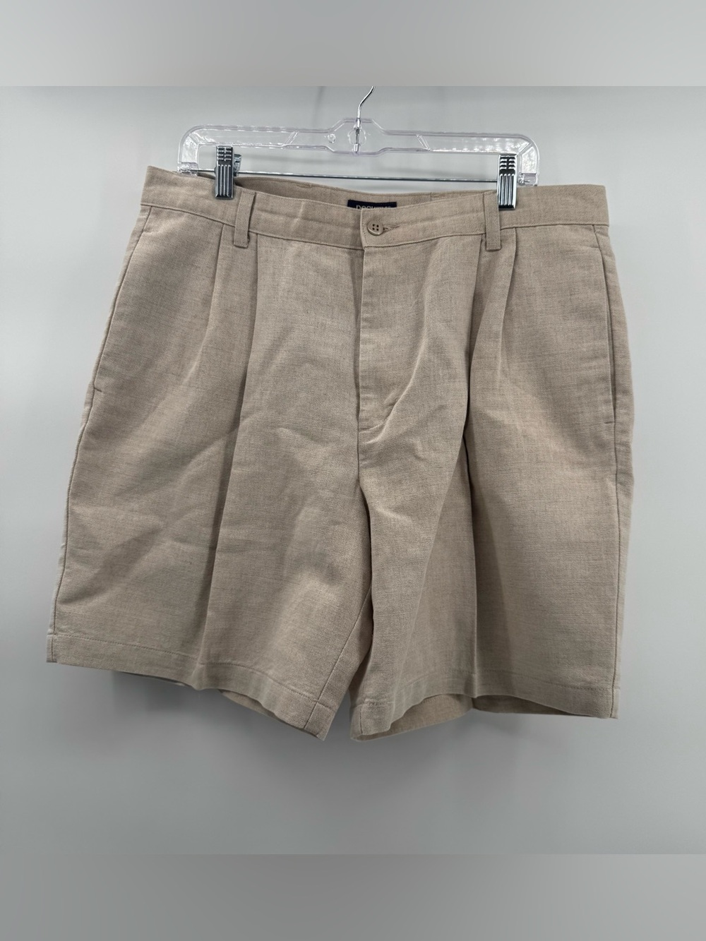 Dockers Men's Linen Blend Pleated Shorts - Light Khaki Vintage